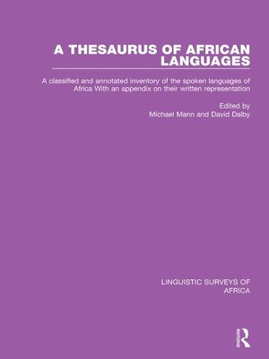 cover image of A Thesaurus of African Languages